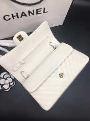 Chanel Flap Bag Caviar White Bag 25cm with Gold Hardware - 5