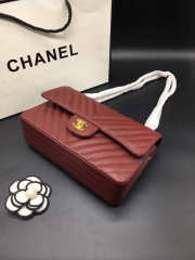 Chanel Flap Bag Caviar Red Bag 25cm with Gold Hardware - 3