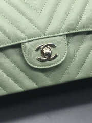 Chanel Flap Bag Caviar Light Green Bag 25cm with Silver Hardware - 2