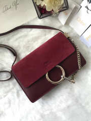 Chloe faye small shoulder bag in Wine Red - 1