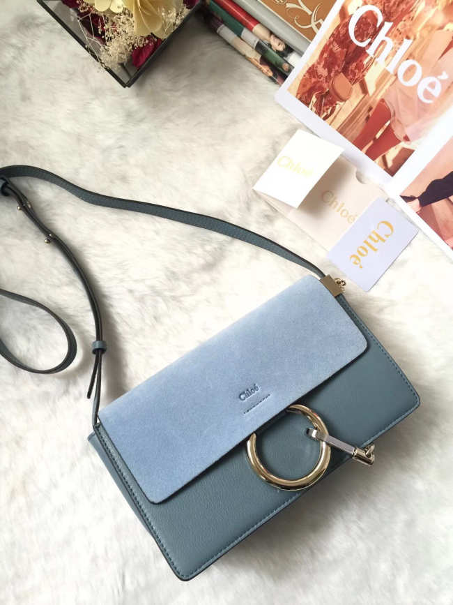 Chloe faye small shoulder bag in Light Blue - 1