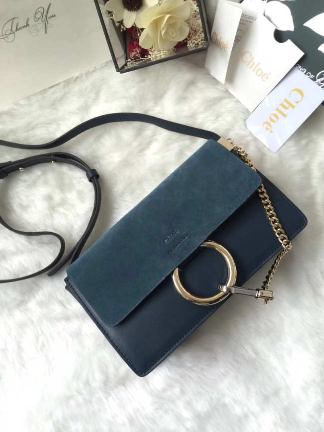 Chloe faye small shoulder bag in Dark Blue - 1