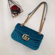 Gucci Marmont velvet Medium shoulder bag in Blue - 6