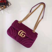 Gucci Marmont velvet Small shoulder bag in Dark Purple - 3