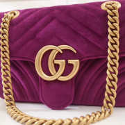 Gucci Marmont velvet Small shoulder bag in Dark Purple - 5