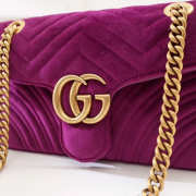 Gucci Marmont velvet Medium shoulder bag in Dark Purple - 5