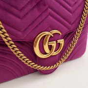 Gucci Marmont velvet Large shoulder bag in Dark Purple - 6