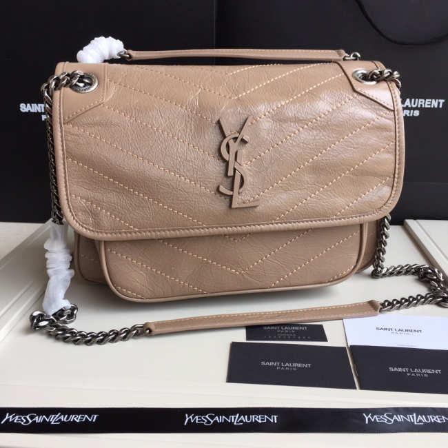 YSL Monogram Niki Shoulder Bag in Khaki - 1