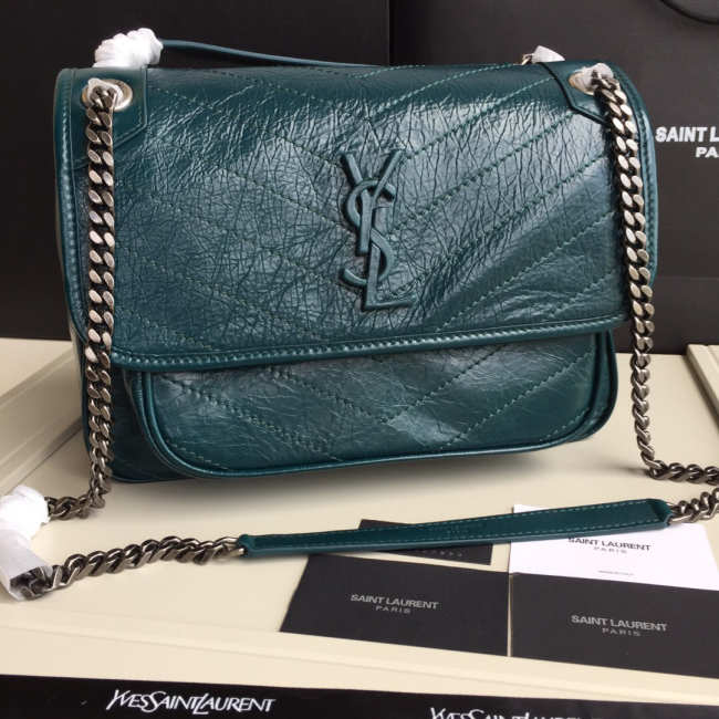 YSL Monogram Niki Shoulder Bag in Green - 1