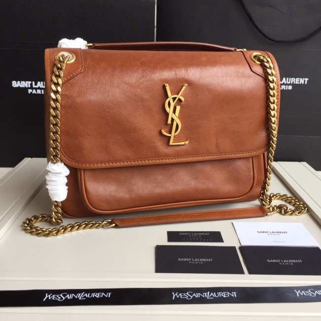 YSL Monogram Niki shoulder Bag in Brown - 1