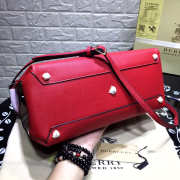 Burberry Classic Leather Tote Bag with Red - 4