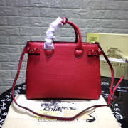 Burberry Classic Leather Tote Bag with Red - 2