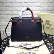 Burberry Classic Leather Tote Bag with Black and Brown - 1