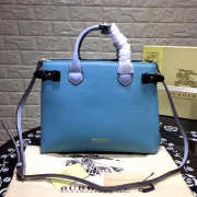 Burberry Classic Leather Tote Bag with Blue - 1