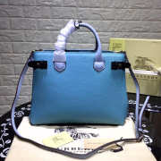 Burberry Classic Leather Tote Bag with Blue - 2