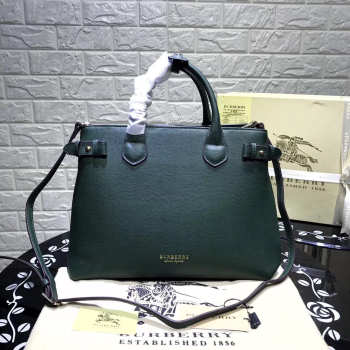 Burberry Classic Leather Tote Bag with Green