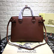 Burberry Classic Leather Tote Bag with Brown - 5