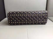 Valentino original lambskin spike tote bag with Black - 4