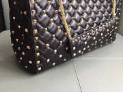 Valentino original lambskin spike tote bag with Black - 5