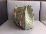 Valentino original lambskin spike tote bag in Light Green - 4