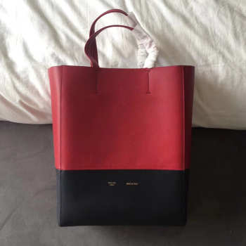 Celine Original Lambskin Leather Bucket Bag Dull red black