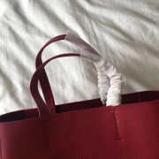 Celine Original Lambskin Leather Bucket Bag Dull red black - 4