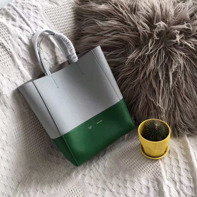 Celine Original Lambskin Leather Bucket Bag Gray and green - 1