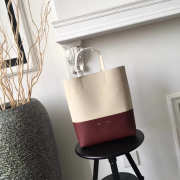 Celine Original Lambskin Leather Bucket Bag beige wine red - 6