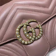 Gucci Pearly Marmont Flap Belt Bag Leather pink 476809 - 5