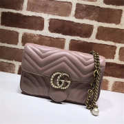 Gucci Pearly Marmont Flap Belt Bag Leather pink 476809 - 2