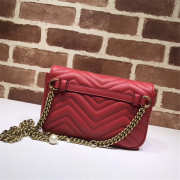 Gucci Pearly Marmont Flap Belt Bag Leather Red 476809 - 2