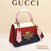 Gucci Queen Margaret Calfskin Handle Bag In Red Blue 476541 - 5