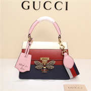 Gucci Queen Margaret Calfskin Handle Bag In Red Blue 476541 - 6