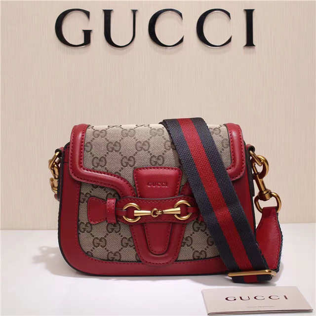 Gucci Lady Web Shoulder Bag Red 384821 20cm - 1