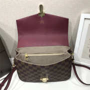 Louis Vuitton Damier Ebene Cuir Taurillon Bag Wine Red - 2