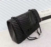 Chanel original lambskin double flap bag black 30cm - 6