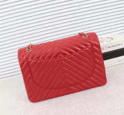 Chanel original lambskin double flap bag Red 33cm with Gold hardware - 5