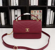 Chanel Calfskin Corssbody Handbag Red - 1