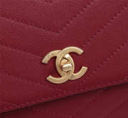 Chanel Calfskin Corssbody Handbag Red - 6