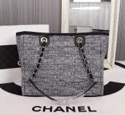 Chanel original canvas large shopping bag gray 32cm - 5