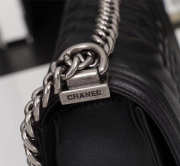 Chanel Boy Bag Lambskin Leather Black with silver hardware - 5