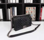 Chanel Boy Bag Lambskin Leather Black with silver hardware - 3