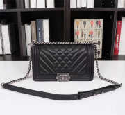 Chanel Boy Bag Lambskin Leather Black with silver hardware - 2