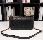 Chanel Boy Bag Lambskin Leather in Black gold hardware - 3