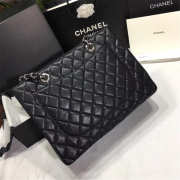 Chanel original caviar calfskin shopping tote black bag with silver hardware - 4