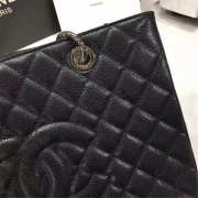 Chanel original caviar calfskin shopping tote black bag with silver hardware - 6