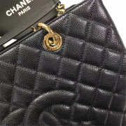 Chanel original caviar calfskin shopping tote black bag with gold hardware - 6