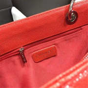 Chanel original caviar calfskin shopping tote Red bag with silver hardware - 2