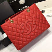 Chanel original caviar calfskin shopping tote Red bag with gold hardware - 5