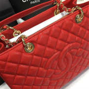 Chanel original caviar calfskin shopping tote Red bag with gold hardware - 3